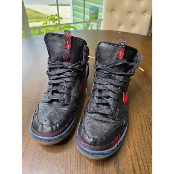 Size 11 - Nike Dunk Premium High N7 Men Sneakers Shoes Black Red