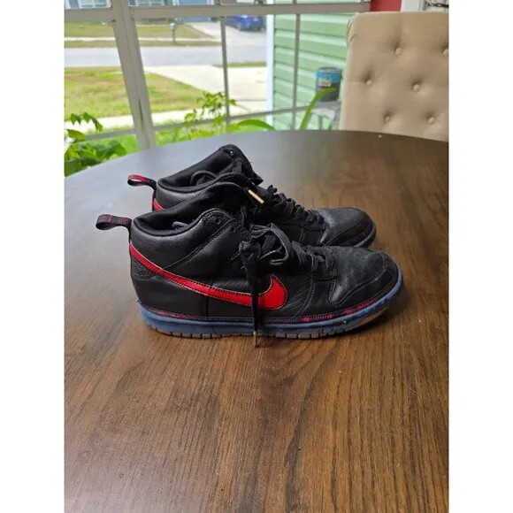Size 11 - Nike Dunk Premium High N7 Men Sneakers Shoes Black Red