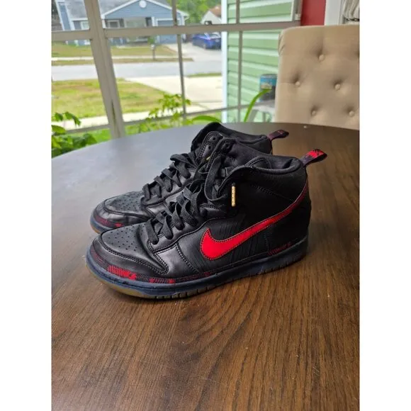 Size 11 - Nike Dunk Premium High N7 Men Sneakers Shoes Black Red