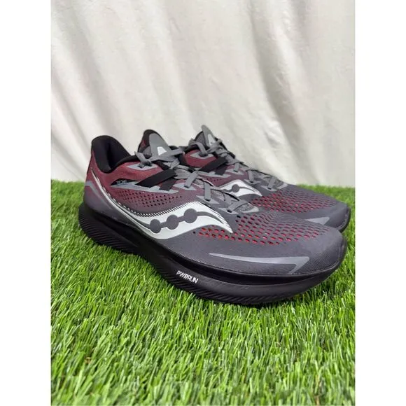Size 12 - Saucony Ride 15 Charcoal Ember with box VERY CLEAN WORN once