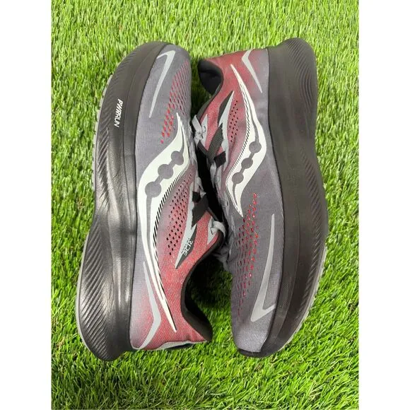 Size 12 - Saucony Ride 15 Charcoal Ember with box VERY CLEAN WORN once