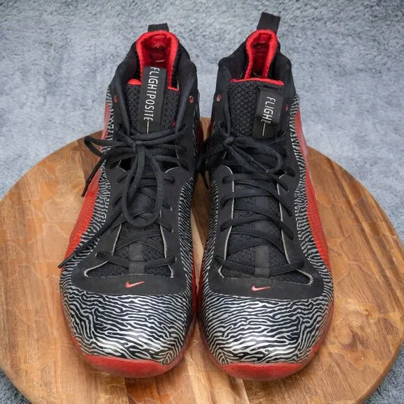 Size 13 - Nike Air Flightposite Exposed Zebra 616765-001 EU 47.5 GUC
