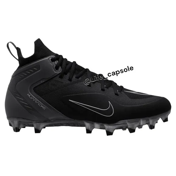 Size 14 Nike Alpha Huarache 8 Elite Black Lacrosse Cleats CW4440-011 Men's New