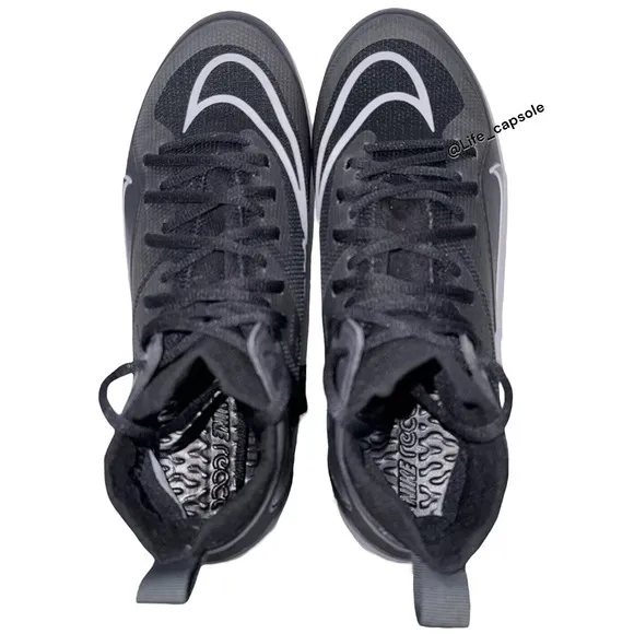 Size 14 Nike Alpha Huarache 8 Elite Black Lacrosse Cleats CW4440-011 Men's New