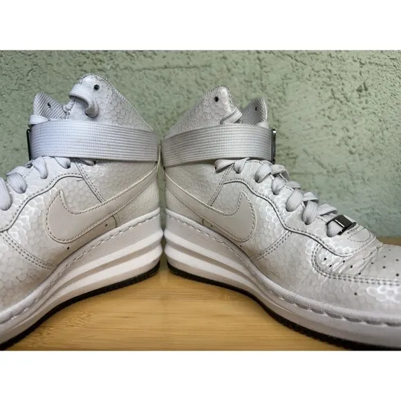 Size 7.5 - Nike Lunar Force 1 Sky Premium High Triple White W 654850-101
