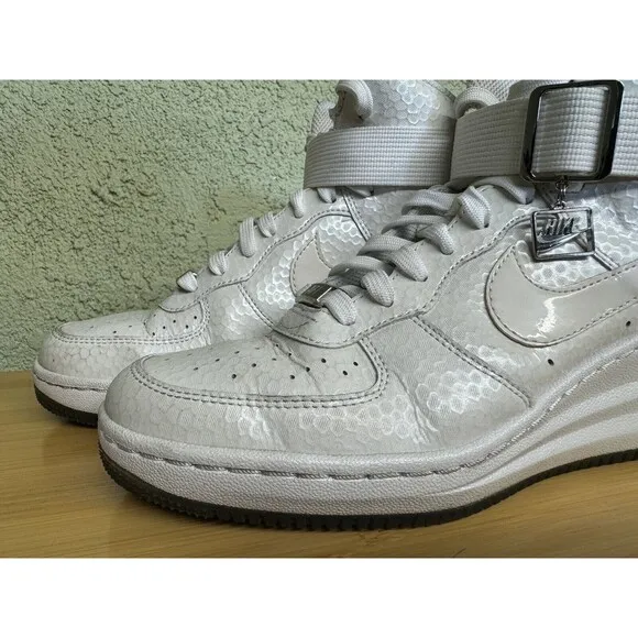 Size 7.5 - Nike Lunar Force 1 Sky Premium High Triple White W 654850-101