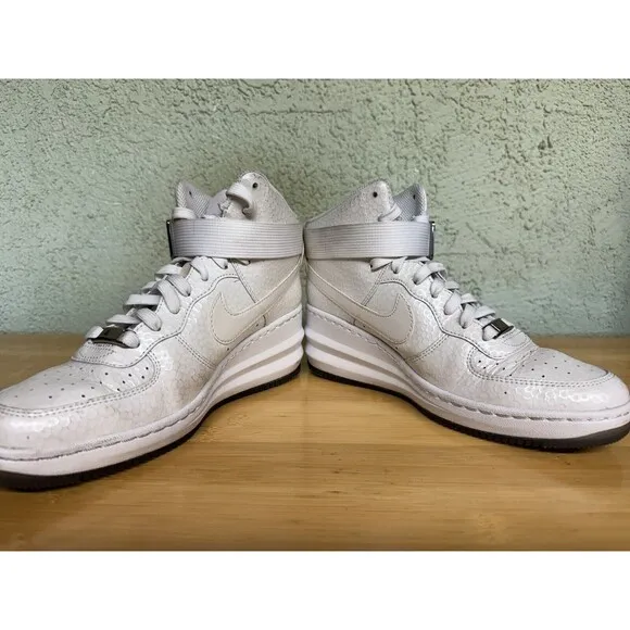 Size 7.5 - Nike Lunar Force 1 Sky Premium High Triple White W 654850-101