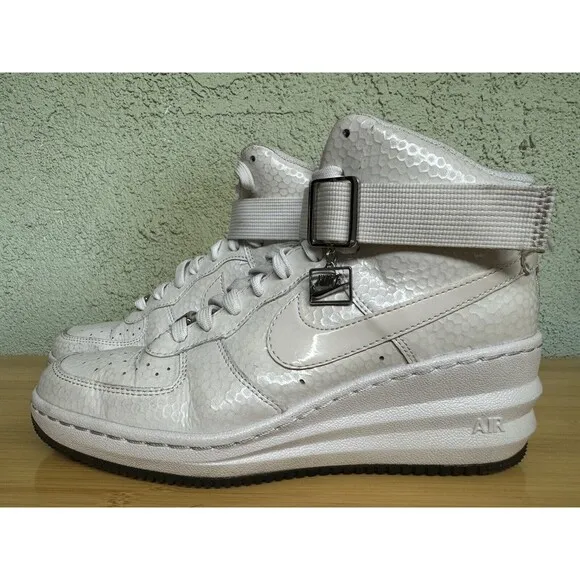Size 7.5 - Nike Lunar Force 1 Sky Premium High Triple White W 654850-101