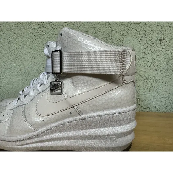 Size 7.5 - Nike Lunar Force 1 Sky Premium High Triple White W 654850-101