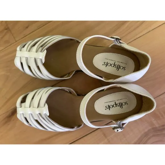 Softspots Pillowtop Technology White Sandals Size 6W