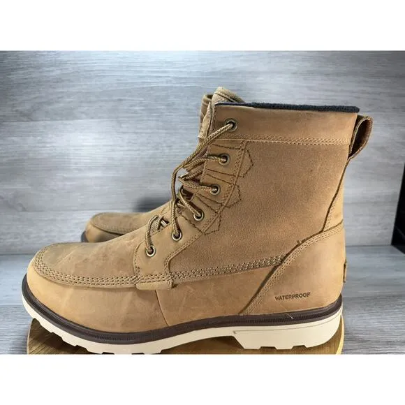 SOREL Carson™ Storm Waterproof Boot Men’s Size 13 Camel Brown/Oatmeal