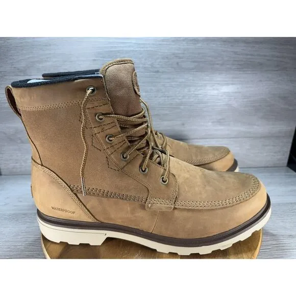 SOREL Carson™ Storm Waterproof Boot Men’s Size 13 Camel Brown/Oatmeal