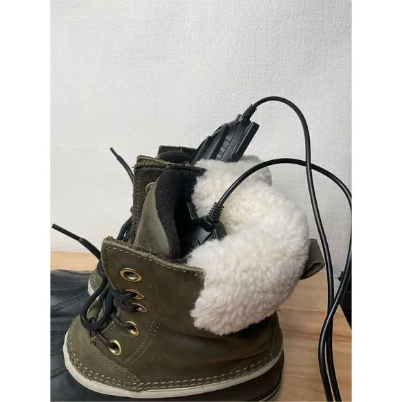 Sorel Slimpack II Lace Elk Women's 9 Olive Gray Leather Winter Snow Boots