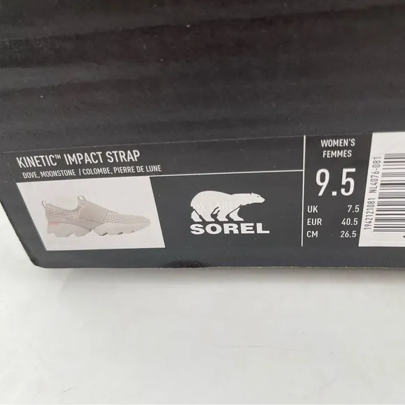 Sorel Women’s Kinetic Impact Strap Sneakers in Moonstone - Size 9.5