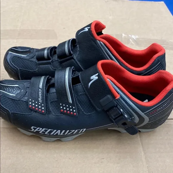 Specialized Comp MTB Body Geometry Men's‎ Black and Red Cycling Shoes Size 43.5