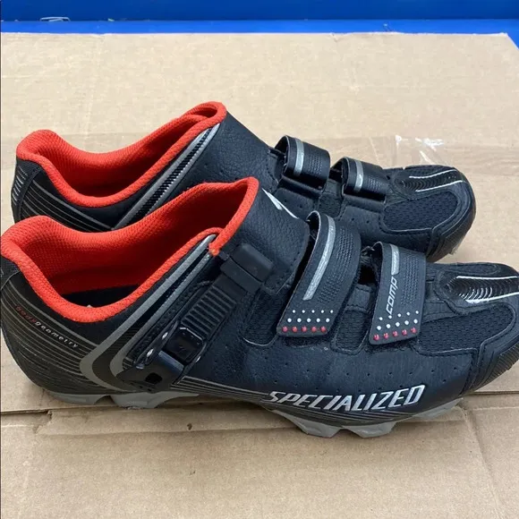 Specialized Comp MTB Body Geometry Men's‎ Black and Red Cycling Shoes Size 43.5
