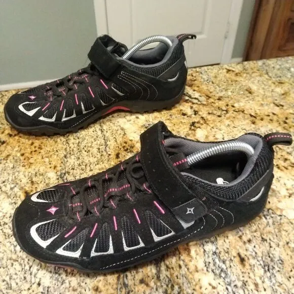 Specialized Women's Body Geometry Cycling Shoes 6122-2741 Black Pink Size 10