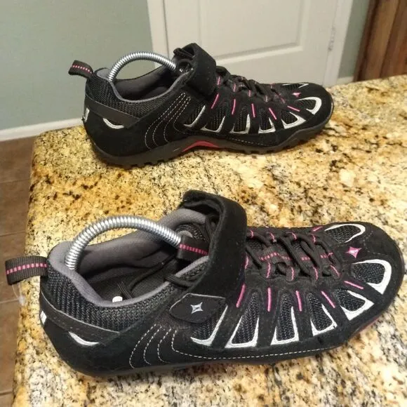 Specialized Women's Body Geometry Cycling Shoes 6122-2741 Black Pink Size 10