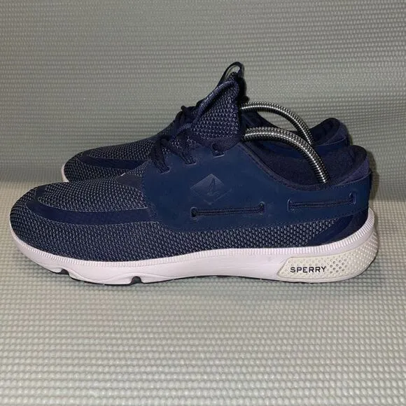 Sperry 7 Seas 3-Eyes Men’s Size 10M Navy Blue Boating Shoes Lightweight Athletic