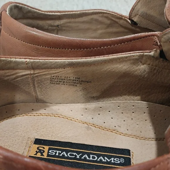 Stacy Adams DANTON Mens Cognac 24363-221 Slip On Dress Shoes Size 14M