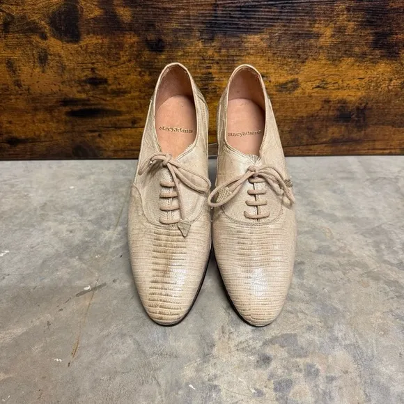Stacy Adams genuine reptile leather Oxford shoes men's 8.5 neutral anaconda