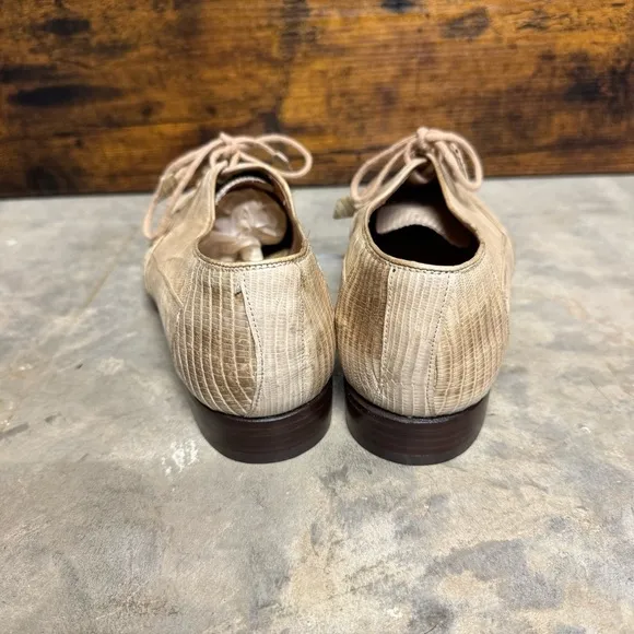 Stacy Adams genuine reptile leather Oxford shoes men's 8.5 neutral anaconda