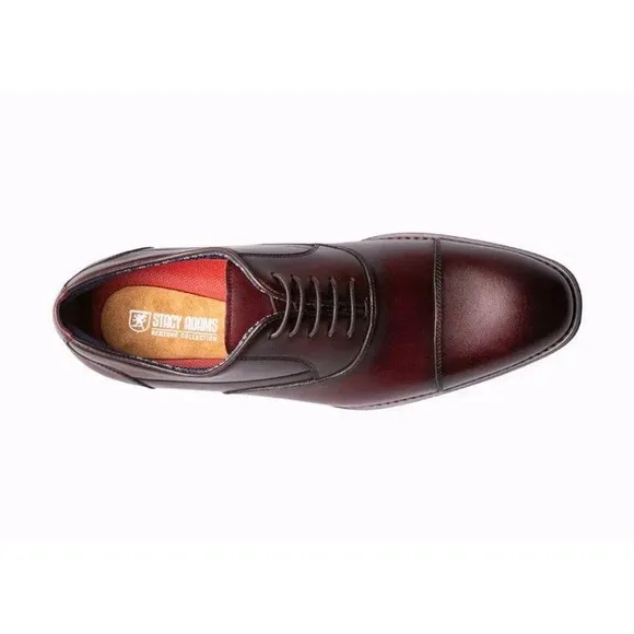 Stacy Adams Kallum Men's Cap Toe Oxford Burgundy‎ Leather Dress Shoes 25568 #778