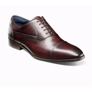 Stacy Adams Kallum Men's Cap Toe Oxford Burgundy‎ Leather Dress Shoes 25568 #778