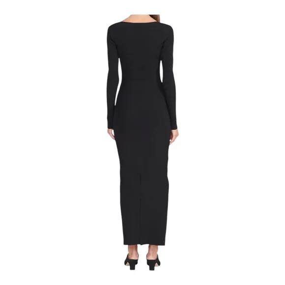 Staud Black Silhouette Long Sleeve Maxi Dress Size Large