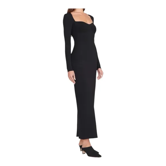 Staud Black Silhouette Long Sleeve Maxi Dress Size Large