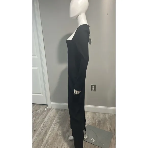 Staud Black Silhouette Long Sleeve Maxi Dress Size Large