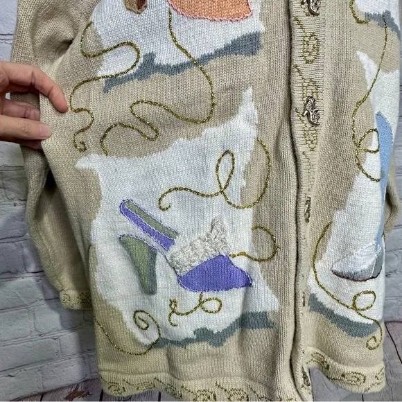 Storybook Knits rare vintage Cinderella’s Passion heel shoe cardigan