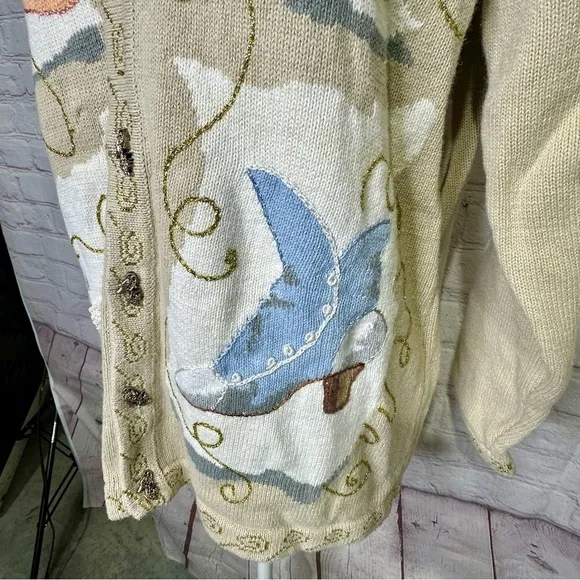 Storybook Knits rare vintage Cinderella’s Passion heel shoe cardigan