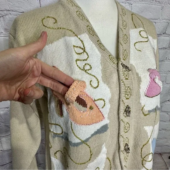 Storybook Knits rare vintage Cinderella’s Passion heel shoe cardigan