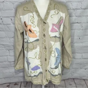 Storybook Knits rare vintage Cinderella’s Passion heel shoe cardigan