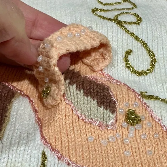 Storybook Knits rare vintage Cinderella’s Passion heel shoe cardigan