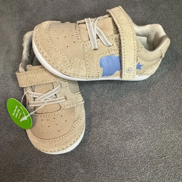 STRIDE RITE Waverly | Walnut Tan and Blue Baby Shoes - Size 5