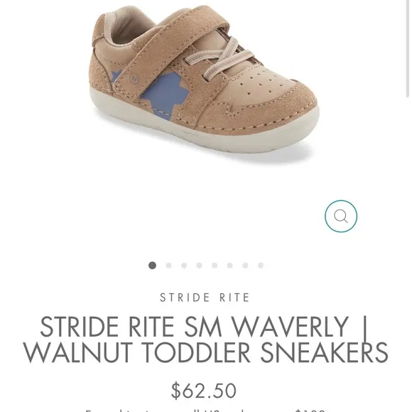 STRIDE RITE Waverly | Walnut Tan and Blue Baby Shoes - Size 5