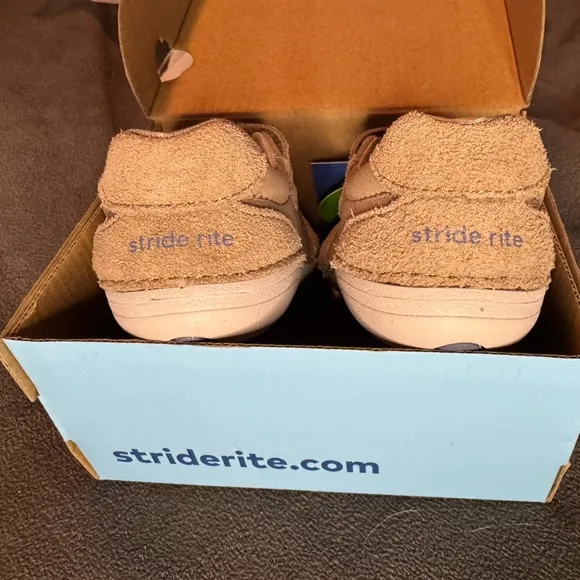 STRIDE RITE Waverly | Walnut Tan and Blue Baby Shoes - Size 5