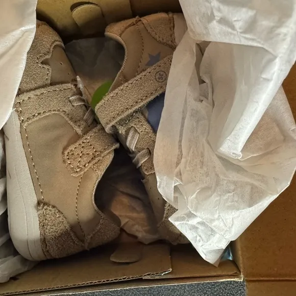 STRIDE RITE Waverly | Walnut Tan and Blue Baby Shoes - Size 5