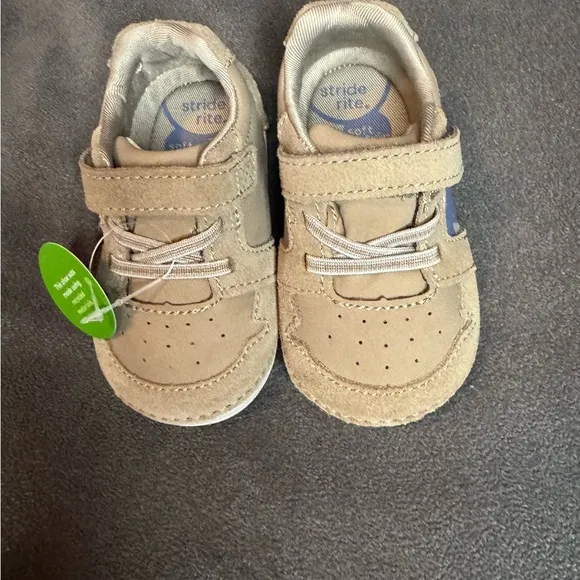 STRIDE RITE Waverly | Walnut Tan and Blue Baby Shoes - Size 5