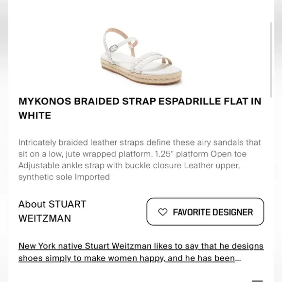 Stuart Weitzman Mykonos Braided Strap Espadrille Flat In White 9