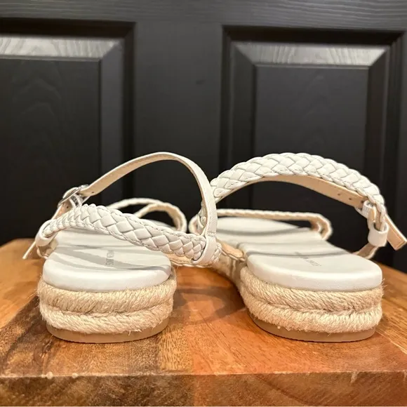 Stuart Weitzman Mykonos Braided Strap Espadrille Flat In White 9