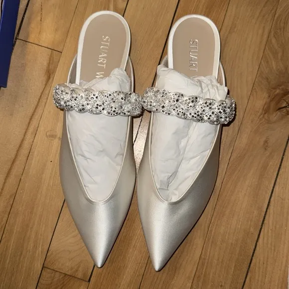 Stuart Weitzman ROYALE PEARL BRAIDA FLAT - Women's size 10.5
