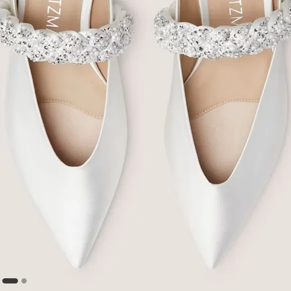 Stuart Weitzman ROYALE PEARL BRAIDA FLAT - Women's size 10.5
