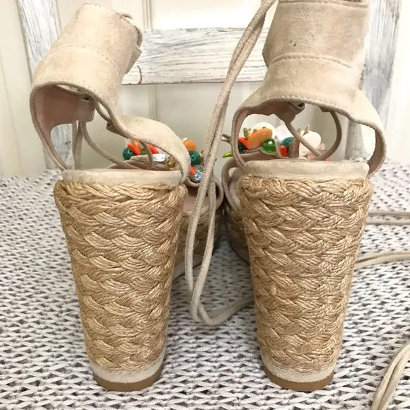 Stuart Weizman Embellished Platform Espadrille