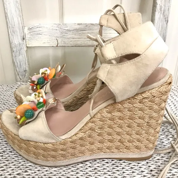 Stuart Weizman Embellished Platform Espadrille