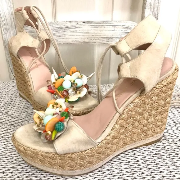 Stuart Weizman Embellished Platform Espadrille