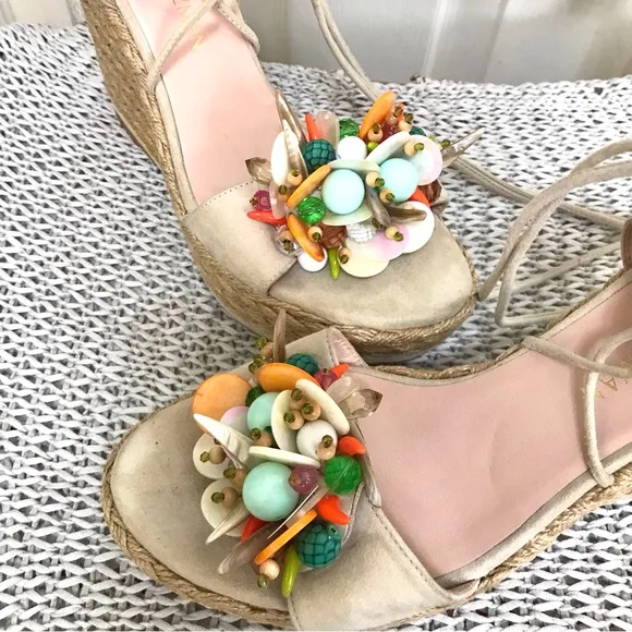 Stuart Weizman Embellished Platform Espadrille