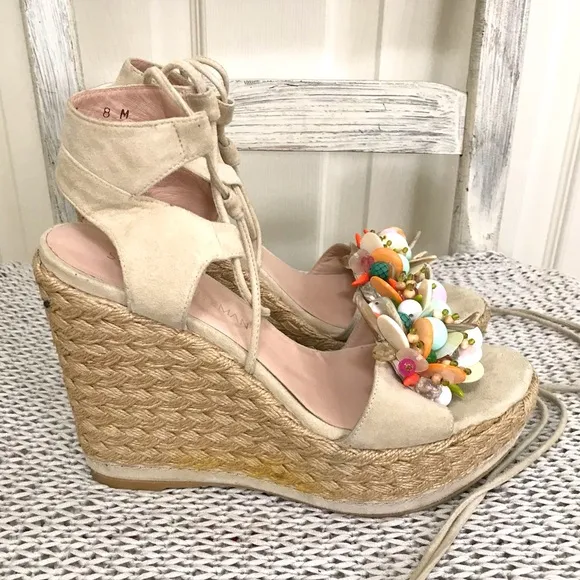 Stuart Weizman Embellished Platform Espadrille